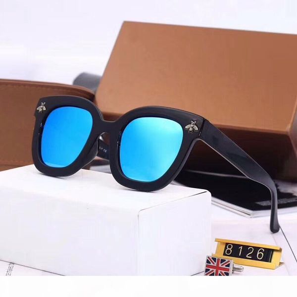 

luxury sunglasses for mens women brand design sunglasses wrap sunglass pilot frame coating mirror lens 5 colors chose with original box a-50, White;black