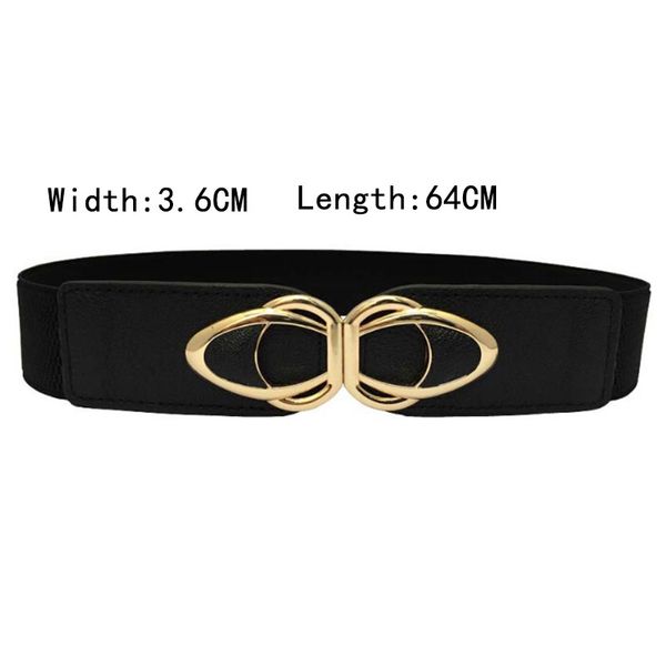 

fashion women elegant thin flower metal buckle elastic stretch corset waist belt, Black;brown