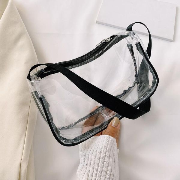 

causual pvc transparent clear woman crossbody bags shoulder bag handbag jelly small phone bags with card holder wide straps flap