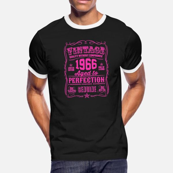 

урожай 1966 aged для совершенства печати т рубашки мужчин розового character 100% хлопок вокруг шеи мужских известных мод весна kawaii рубаш