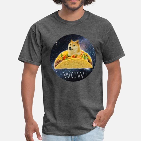 

doge taco wow t shirt men print cotton round collar pictures graphic breathable summer style trend shirt