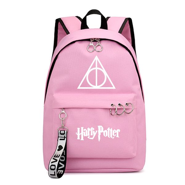 

leather luggage tagharrypotter harry potter pattern surrounding backpack printed girls ribbon bag campus student bag purse hook