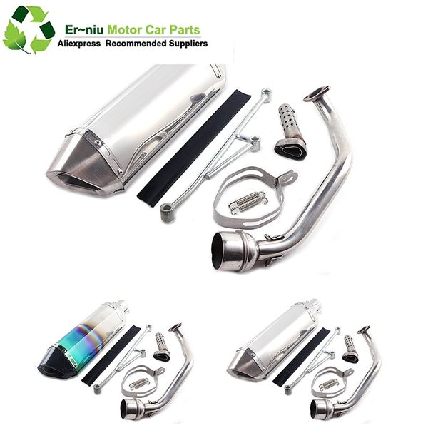 

motocycle scooter moped exhaust muffler with db-killer full system slip-on for italika gy6 125 150 152qmi 157qmj 4 stroke engine