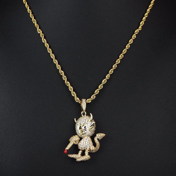 

monkey animal pendant cubic zircon necklaces & pendant for men/women gold color fashion hip hop jewelry with 4mm tennis chain, Silver