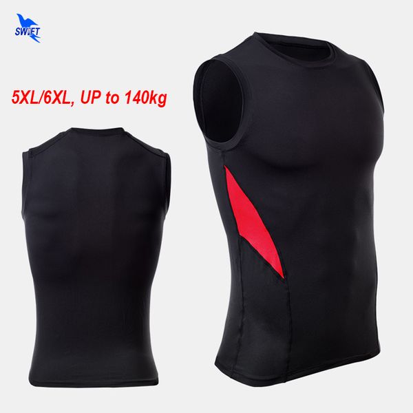 

plus size 5xl/6xl mens sports vest fitness running compression tight sleeveless crossfit shirts bodybuilding elastic tank top, Black;blue