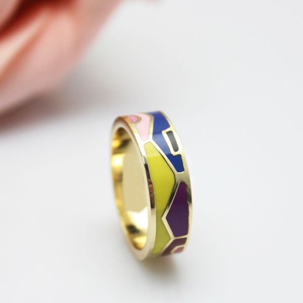 

colorful house design thin enamel jewelry ring, Golden;silver