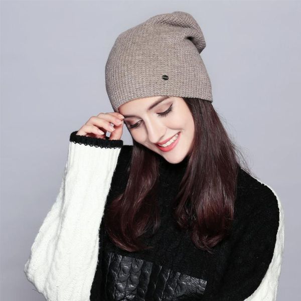 

2020 autumn winter women warm beanies fashion cotton knitted hats for female ladies soft wool casual cap bonnet femme hiver, Blue;gray