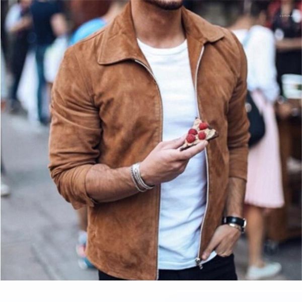 

mens jackets lapel neck long sleeve cardigan mens coats casual solid color mens clothes spring autumn designer, Black;brown