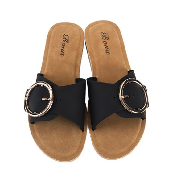 

summer new women sandals casual brown flat shoes high qaulity, Black