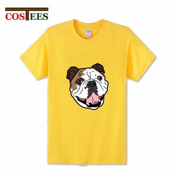 

2018 latest summer fashion man brand clothing cute english bulldog t shirts men kawaii bull dog t-shirts homme hipster tees