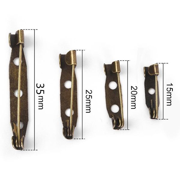 

50pcs 15/20/25/35mm iron brooch base clip safty brooch back bar pins badge holder for diy jewelry making supplies findings