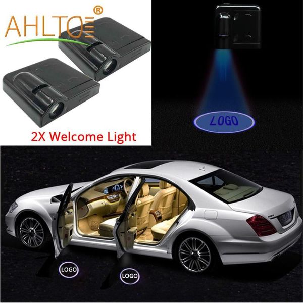 

2x car door logo light welcome led laser light dc 5v universal wireless projector atmosphere car led door