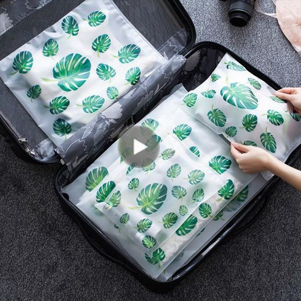 

fashion transparent plant cosmetic bag travel makeup case women zipper make up handbag organizer storage pouch toiletry wash