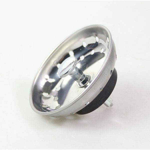 

2 pcs bathroom stainless steel sink strainer rubber ser hole basket body