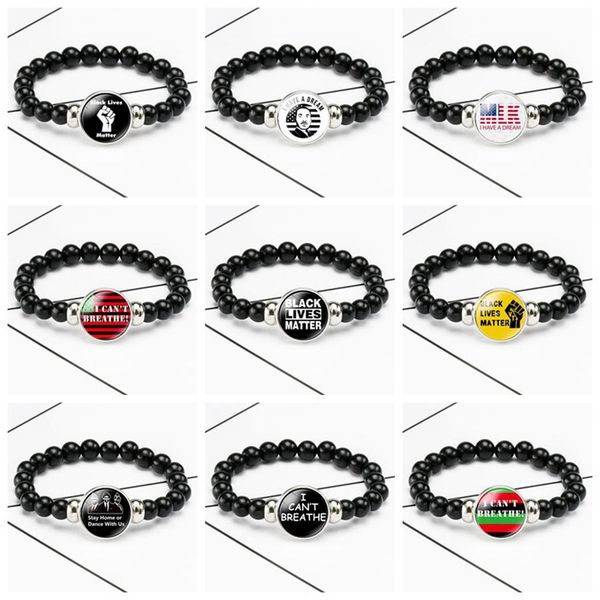 

i can't breathe beaded bracelet black lives matter george floyd american parade creative party favor 9styles rra3153