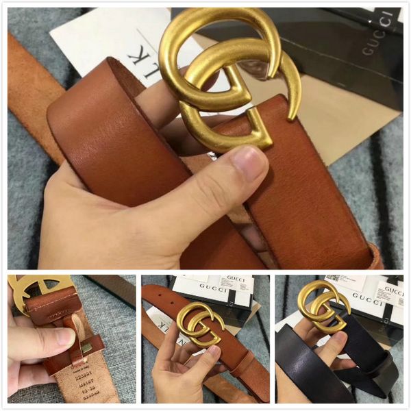 

white box sell men women leather waist belt letter belt business belts genuine belts ing, Black;brown