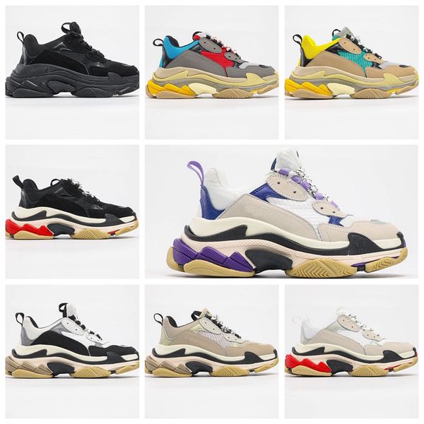 

2019 fashion paris 17fw triple s sneaker triple-s casual dad shoes for mens womens beige black sports tennis shoes 36-45