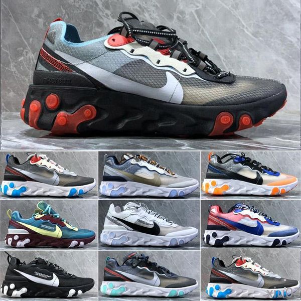 

classic women men running shoes react vision element 87 solar red total orange anthracite womens mens fashion outdoor sneakers x03