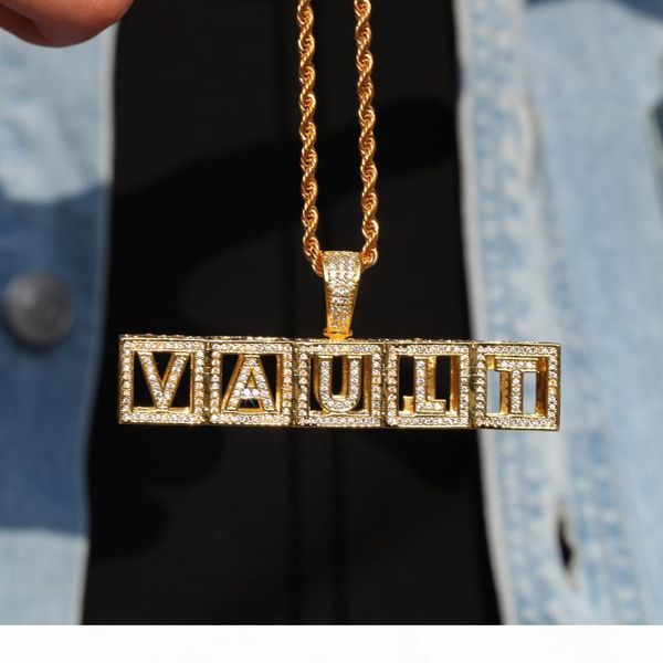 

custom name number square cube letters pendant necklace chain gold silver cubic zircon men women hiphop roce jewelry