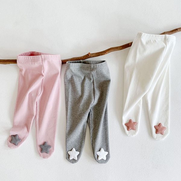 

plain color baby leggings with feet autumn spring 2021 online shop sales girl cotton legging full length cute toddler tights pant 20090402, Blue