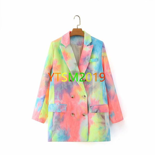 

business suit a suit blazers women's dazzle colour long sleeve lapel double breasted versatile coat for autumn, White;black