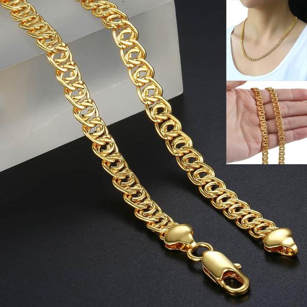 

7mm wide snail link chain womens mens necklace yellow gold filled gf necklace for women men wholesale lgn417, Silver