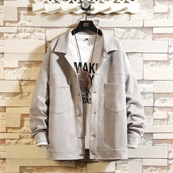 

men's jacket jackets imitation deerskin velvet jacket loose fashion men's spring and autumn style hong kong style, Black;brown