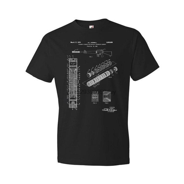 

rifle silencer shirt m16 rifle silencer blueprint soldier military apparel marine army veteran gun collector gift