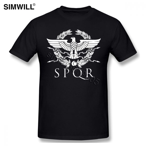 

classic spqr tee shirt mens o-neck short sleeved pure cotton t shirts byzantine eagle guy oversize tee