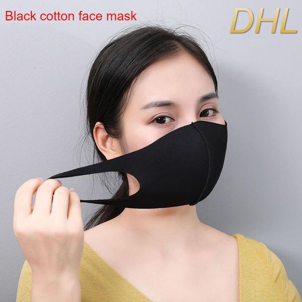 

Fashion Anti Dust protective Cotton Mask Solid Black Cotton Face Mask Cute Mouth Muffle Masks Outdoor Fashion Anti-Dust Cotton