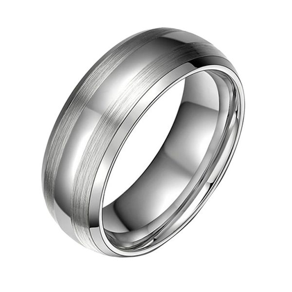 

junerain марка мужские 8мм купола матовый серебряные ювелирные изделия из карбида вольфрама цвет кольца мужской моды обручальные кольца брак, Silver