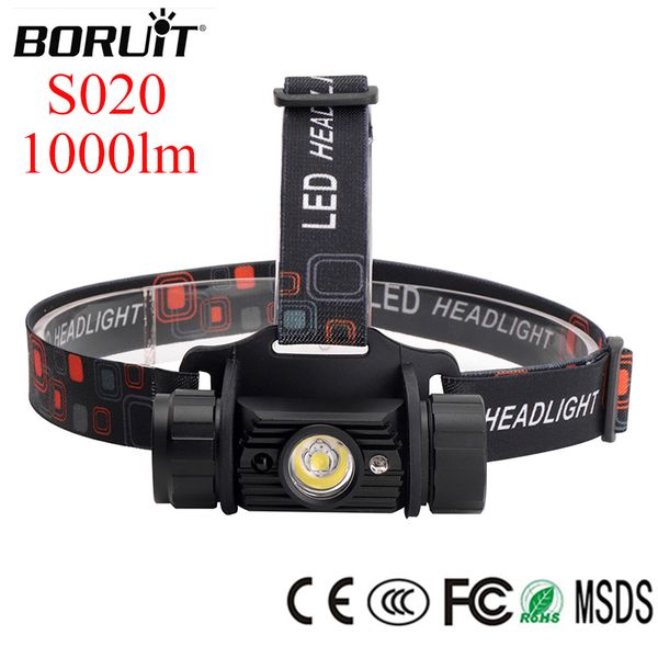 

boruit led headlamp sensor headlight 18650 usb 1000lm head ligth camping fishing flash llight s020