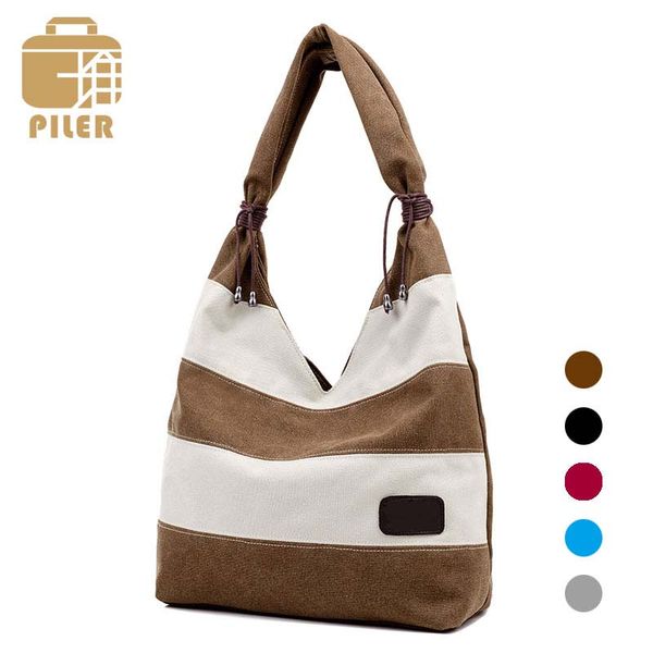 

simple classic women bag canvas handbag casual striped bag women fashion zipper shopping tote canvas shoulder