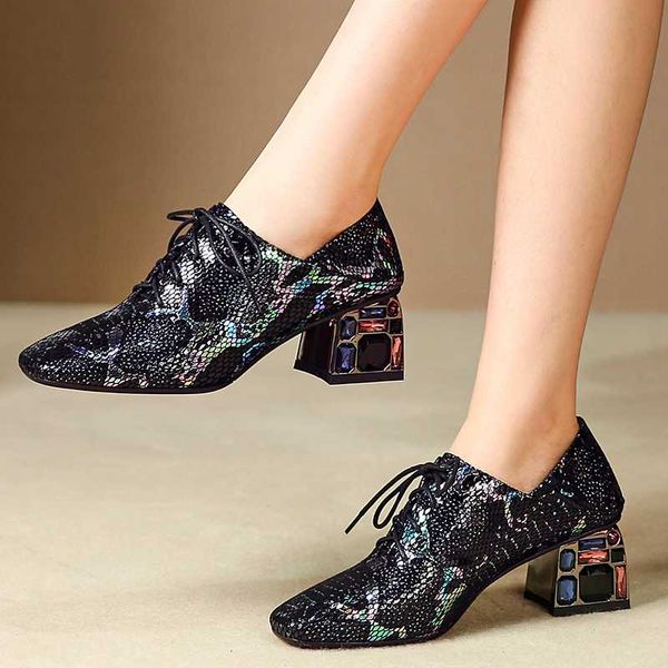

2020 spring new fashion round toe genuine leather high heels women pumps shallow neutral single shoes woman office shoes, Black