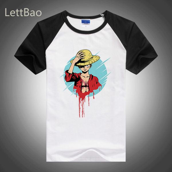 

хлопок new one piece футболка мужчины обезьяны d луффи t рубашки hip hop мода лето зоро one piece аниме one piece футболка tee
