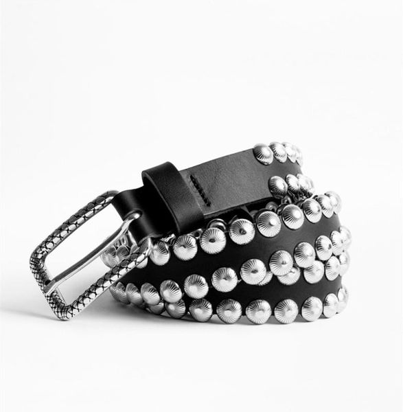 

fashion black fashion cow leather belt overall studded woman buckle belts 2020 rock belts, Black;brown