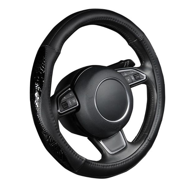 

autoyouth авто руль обложка кожаный руль обложка колеса черный личи шаблон с моды serpentine кожа fits 38см