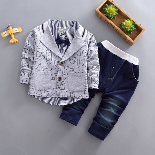 

bibicola spring autumn children clothing set 2020 new fashion baby boys shirt+coat+pants 3pcs clothes kids boys outfits suit, White