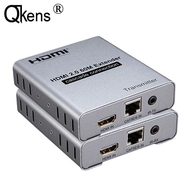 

audio cables & connectors 2.0 4k 60hz 60m extender 1080p 120m over rj45 ethernet lan cat5e cat6 cable cascade connection extension pc dvd to