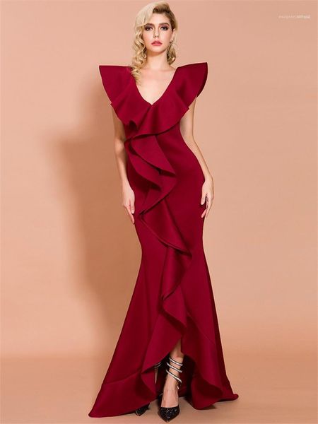 

русалка maxi платье sexy v шеи женщин платья лета женщин вечерние платья партии офис леди бизнес, White;black