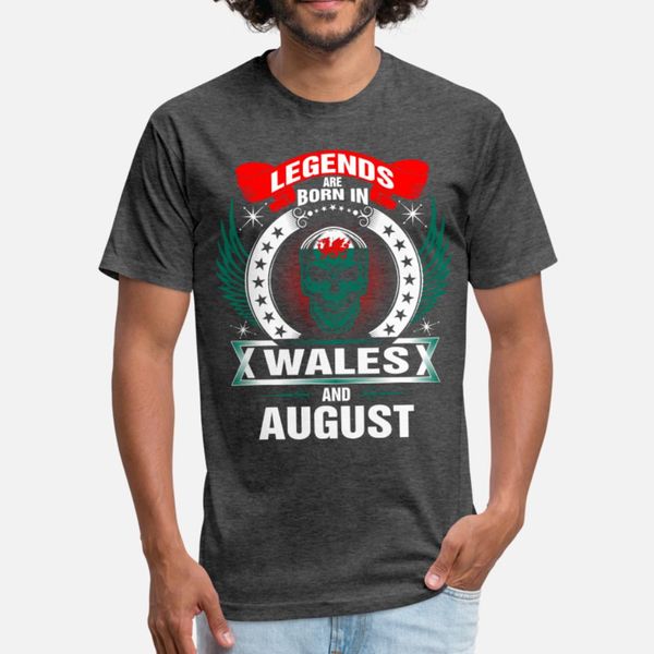 

legends born in wales and august t shirt men knitted 100% cotton o-neck loose funny casual summer style kawaii shirt