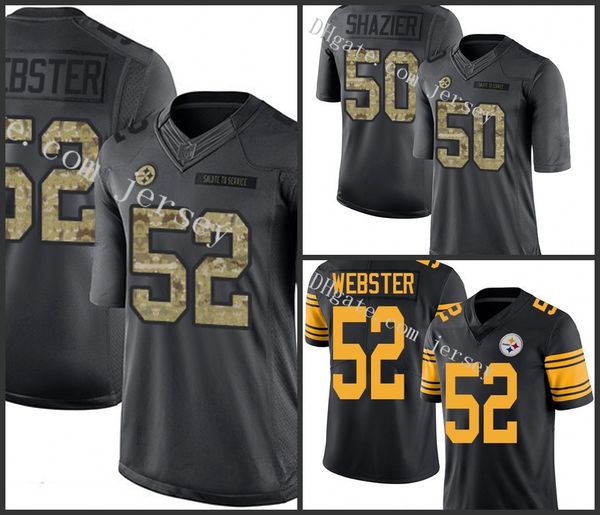 

pittsburgh steelers green 52 mike webster 50 ryanr shazier wallacewhite black nfl men women youth jersey, Black;red