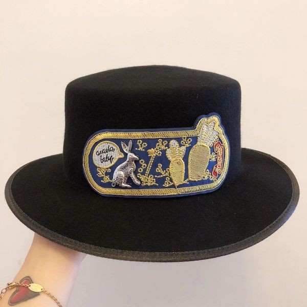 

seal rabbit flat cap baseball cap double-sided fisherman hat men and women ribbon straw hat silk turban