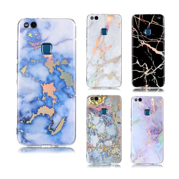 

cgjxsfor huawei p10 p9 p8 lite fashion plating marble pattern phone case soft tpu cover for huawei p8 lite 2017 case 100pcs (e0713 )t190710