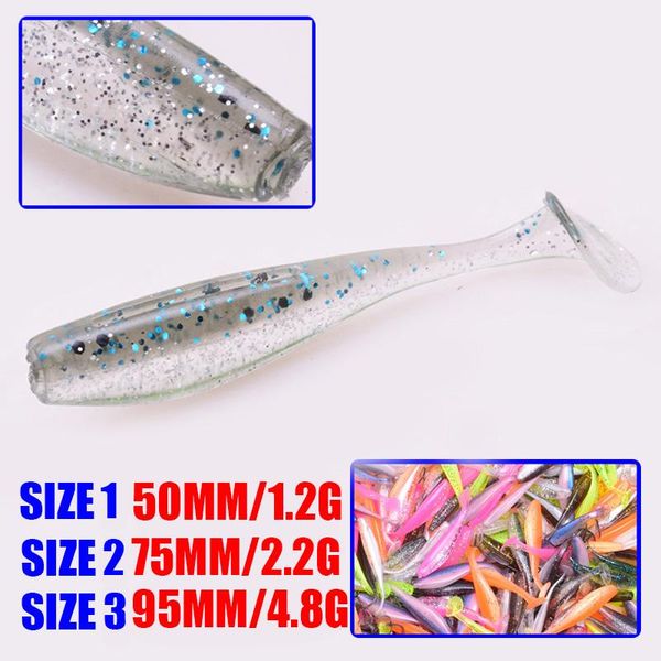 

10pcs jigging wobblers fishing lure 95mm 75mm 50mm shad t-tail soft bait aritificial silicone lures bass pike worm fishing tackle
