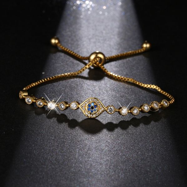 

popular fashion in europe and the united states, versatile temperament blue-eyed zircon zipper zircon bracelet woman st2072, Black