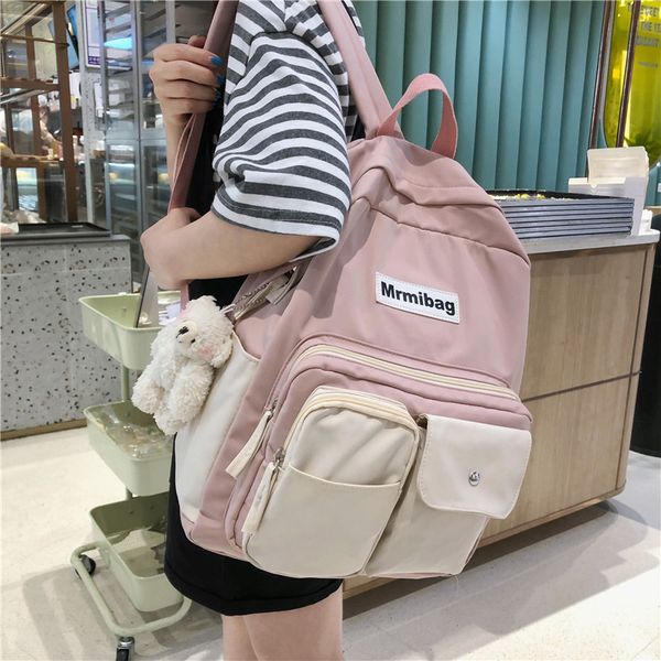 

2020 new trend waterproof nylon backpack for women large capacity solid women multifunction travel backpack book