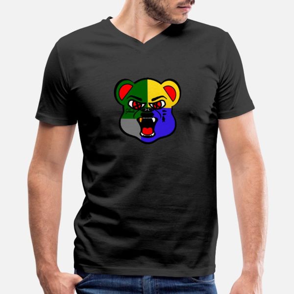 

solehouette bear color blocking t shirt men printing tee shirt s-xxxl trend anti-wrinkle casual summer style unique shirt