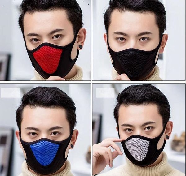 Portas de máscara facial reutilizáveis DHL Máscaras de boca ao ar livre mantêm máscaras de design à prova de poeira reutilizáveis quentes 4 cores