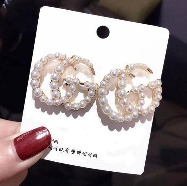 

83361 vintage earrings for women color golden geometric statement earrings 2019 metal earing hanging trend jewelry, White